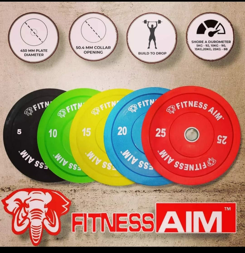 Fitness Aim Olympic Rubber bumper plate.(Pair) 5KG