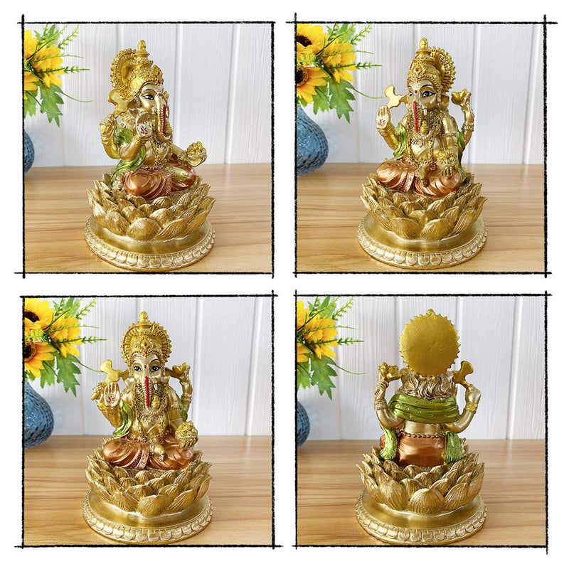 BangBangDa Hindu God Lord Ganesha Statue - IndiaÃ‚ Idol Ganesh Figurine Indian Home Office Mandir Temple Pooja Item Diwali Gifts Puja Product Altar Shrine Yoga Room Medietation Room Decor