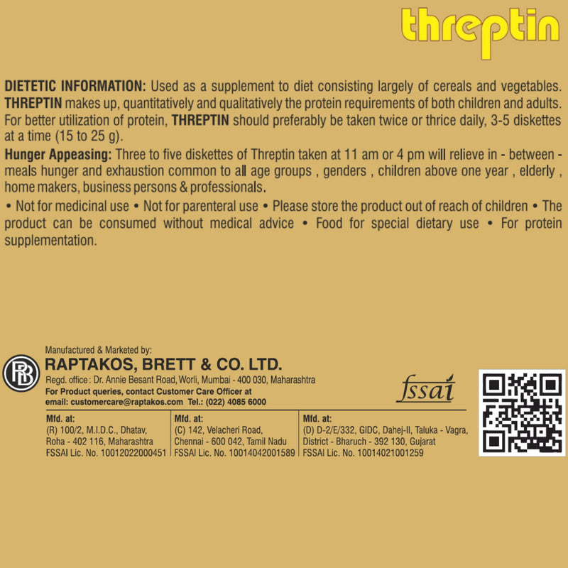 Threptin Protein Diskettes| Healthy Snacks for Men and Women - 275g, High Protein Diskette enriched with Casein Protein, Essential Vitamins, Minerals and Antioxidant - Delicious Chocolate|100% Veg