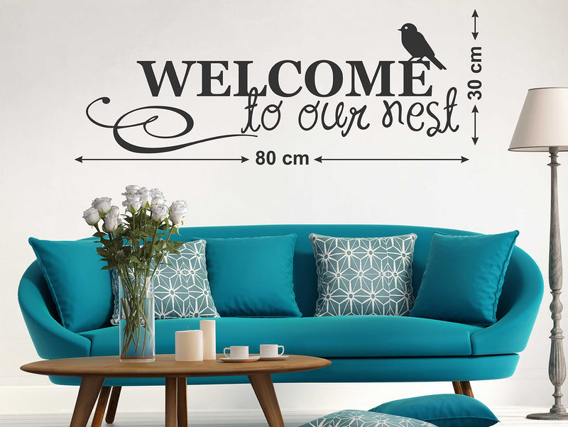 WALLSTICKY Welcome to Our NEST Sticker for Wall Decoration