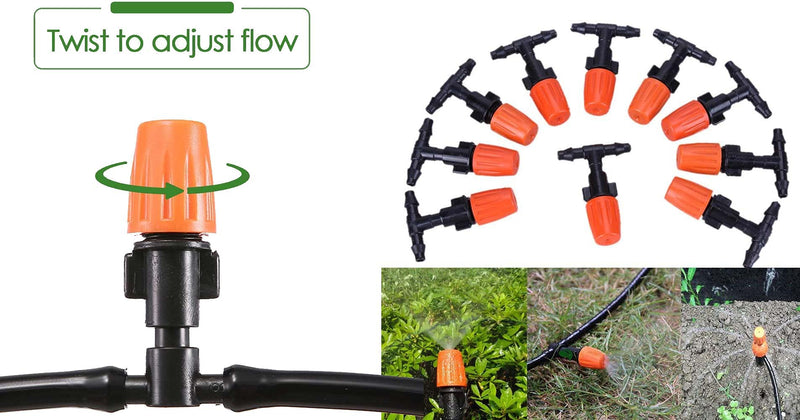 DIY Crafts 8 Pcs, Micro Drip Irrigation Kit Adjustable Nozzle Automatic Watering Kits,Garden Micro Irrigation Drip System,Plant Watering System for Patio,Greenhouse (8 Pcs, Only Orange Mist Nozzle)