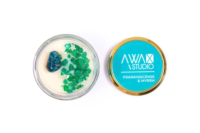 A WAX STUDIO Premium Frankinsence + Lemon Grass + Vanila Scented Candle | Premium Soy Wax & Glass Jar - 350g |Two Wick Candle | Handpoured | Aromatherapy, Home Décor | Burn Time Upto 65 Hours