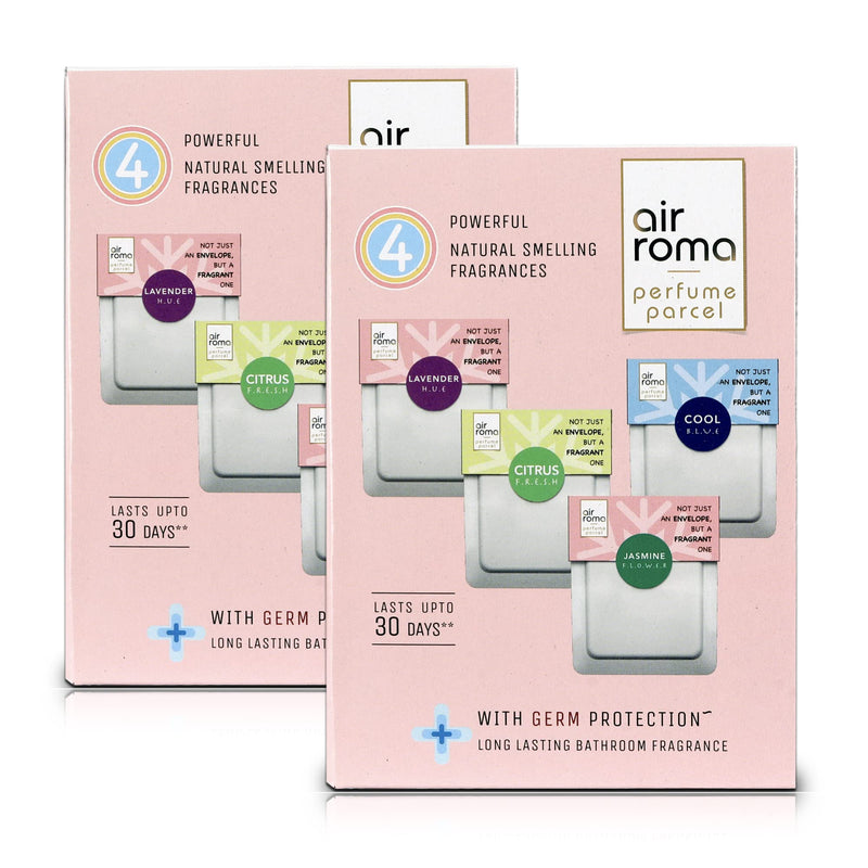 Air Roma Pocket Air Freshener, Pack of 8 | For Bathroom & Toilet | Lasts up to 30 days | Home Fragrances | Fresh Scents for Hotel Room, Office Washroom, Mall, Restroom