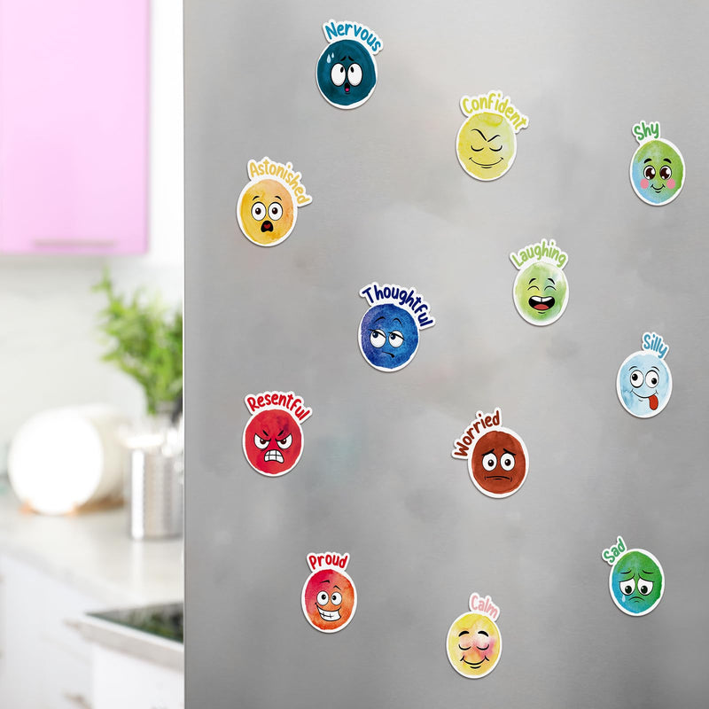 Saysurey 40 Pcs Face Emotional Feelings Funny Refrigerator Magnets Cute Emotion Fridge Magnets Round Decorative Mood Magnets for Whiteboard Kitchen Office Locker Magnetic Surface, 40 Styles