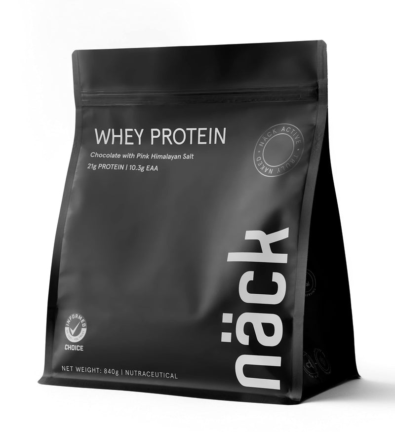 Näck Whey Protein Chocolate 840G | Whey Isolate & Concentrate Blend I Sourced From Europe | 21G Protein | 10.3G Eaa | Developed By Sport Nutritionists | Informed Choice Certified | Chocolate With Pink Himalayan Salt