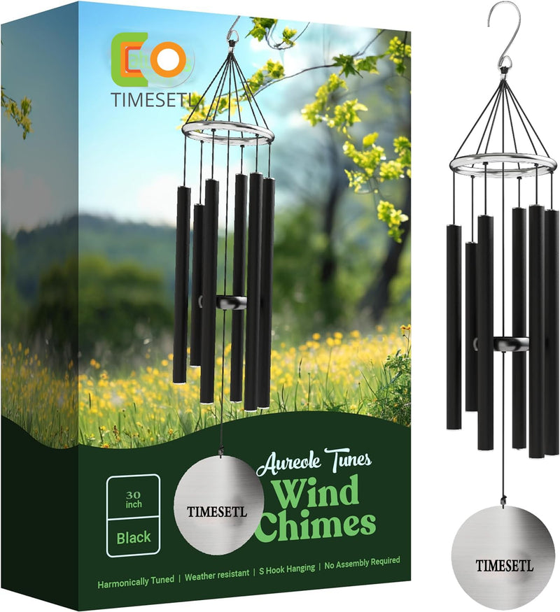 TIMESETL Wind Chimes Outdoor Large Deep Tone,30 Inch Large Wind Chimes for Outside Tuned Relaxing Soothing Low Bass,Memorial Wind Chimes