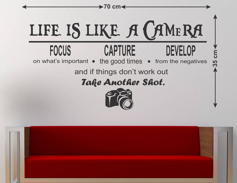 WALLSTICKY Life is Like A Camera Wall Sticker for Wall Decoration