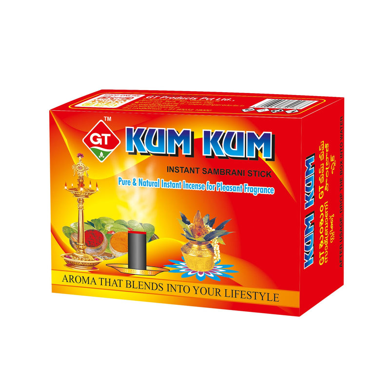 GT KumKum Natural Fragrance Sambrani Sticks Pack of 6(24 Stick per Pack)/Sambrani Dhoopam for Puja, Home, Meditation, Aromatic and Therapeutic Fragrance for Home