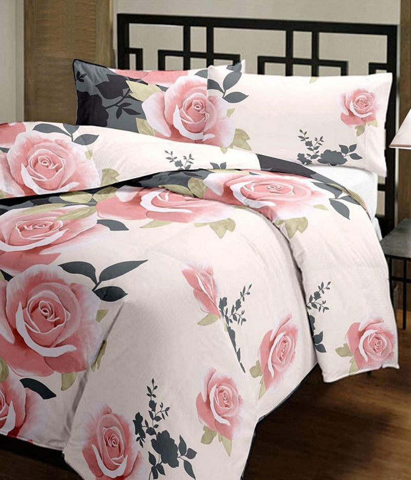 DEILYVERY Beautifully Soft and Skin Friendly Microfiber Floral Design Printed Single Bed AC Blanket/Dohar/Quilt (Single) (Peach, Single)