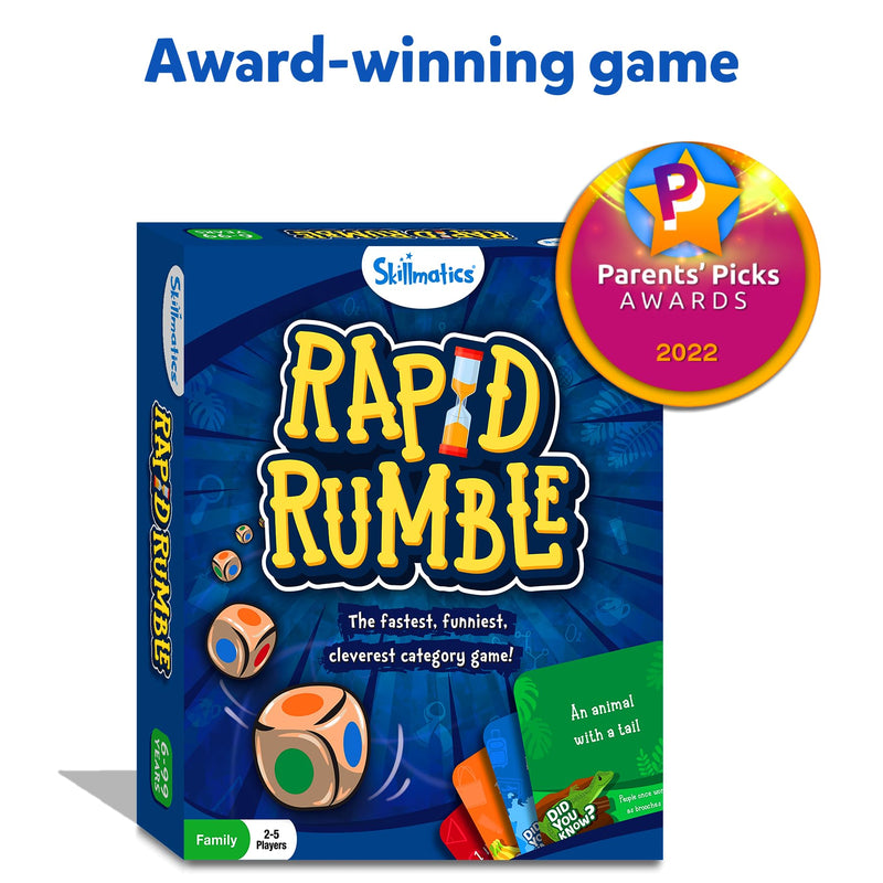 Skillmatics Board Game Rapid Rumble, Fun for Family Game Night, Educational Toy, Card Game for Kids, Teens & Adults, Gifts for Ages 6, 7, 8, 9 and Up