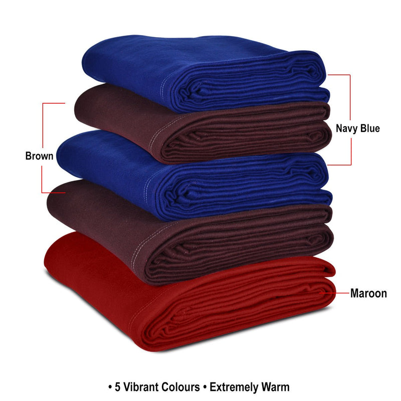 Goyal's ® Fleece Warm Single Bed Blanket - Pack of 15