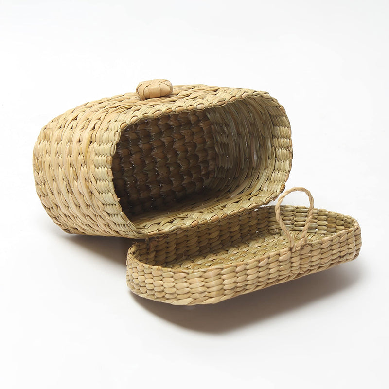 Habere India-All the Cultures Fabricating India Wicker Tissue Box | Basket with Lid | Storage Box with Lid | Seagrass Lid Box | Gift Hamper Box with Lid