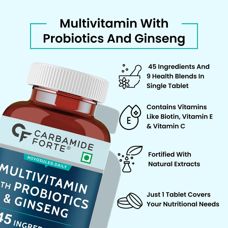 Carbamide Forte Ginseng, Antoxidants, Probiotics, Multivitamins - (60 Softgels)