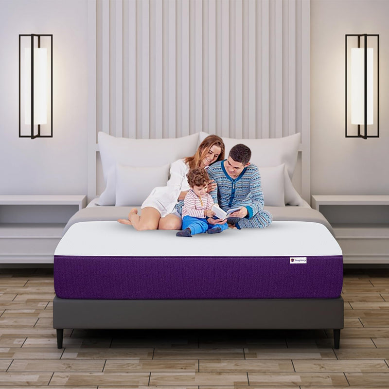 Sleep Ninja Dual Side High Density Foam Mattress | 6 inch Queen Size Soft and Firm Reversible Mattress | Double Comfort | 10 Years Warranty | Free Pillows (78 * 66 * 6 Inches)