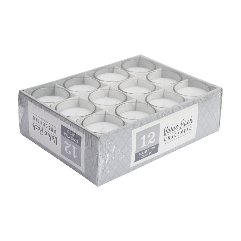 AURA Pure White Shot Glass Candles - Pack of 12