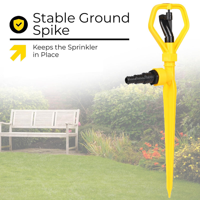 Oriley Automatic Lawn Sprinkler with Nozzle 360° Rotating Spray for Garden Backyard Patio Park(Yellow, Pack of 2)