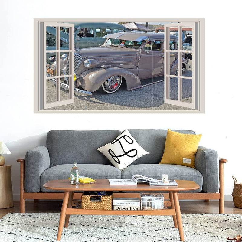 GADGETS WRAP Printed Wall Decal Sticker Fake Window Style Decal (90cm x 50cm) - streetrod car