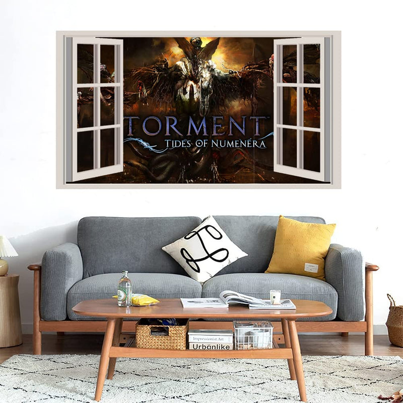 GADGETS WRAP Printed Wall Decal Sticker Fake Window Style Decal (90cm x 50cm) - Torment Tides