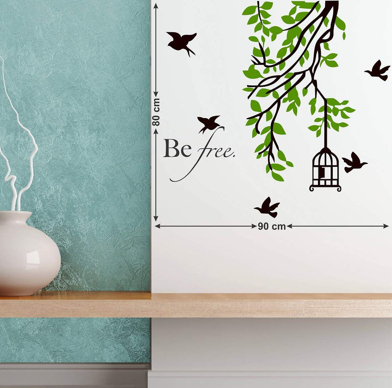 Tuffuk Be Free Tree Large Vinyl Wallstickers for Home Decorations(90 cm x 80 cm)5TZ204