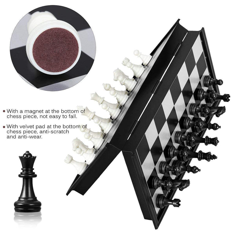 ToyTastic Magnetic Educational Chess Board Set with Folding Chess Board 2 Plyaers Travel Toys for Kids and Adults (10 Inch) (Black Color)