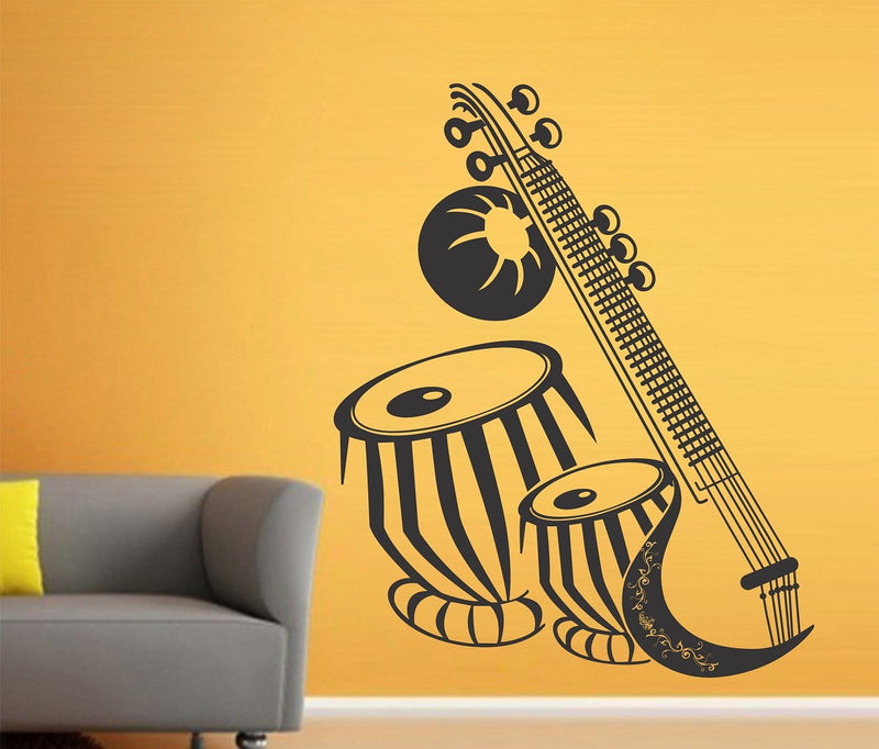 Wallstick 'Musical Instruments' Wall Sticker (Vinyl, 49 cm x 4 cm x 4 cm)