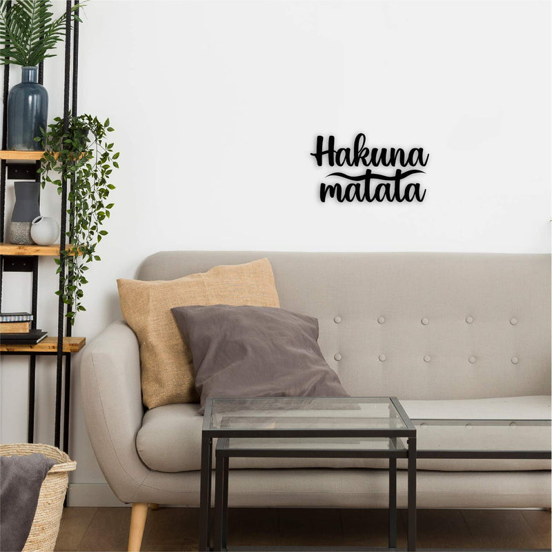 eCraftIndia "Hakuna Matata Black Mdf Engineered Wooden Wall Art/Hanging Cutout For Home Wall Decor