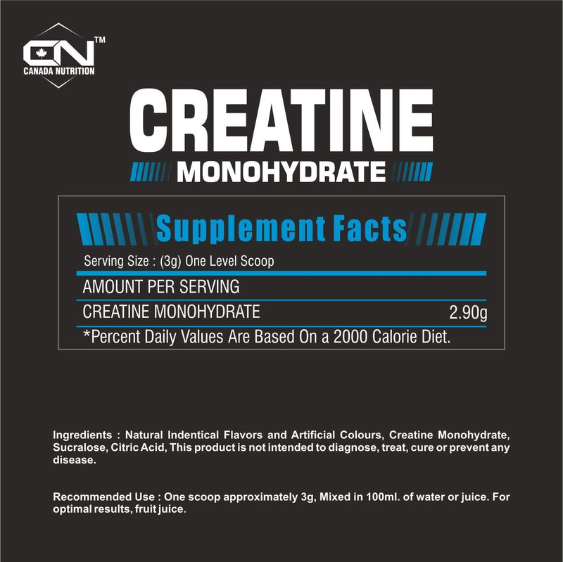 Canada Nutrition Creatine Monohydrate, Strength, Reduce Fatigue, 100% Pure Creatine, Lean Muscle Building, Supports Muscle Growth, Athletic Performance, Recovery [50 Servings, Orange] Free Shaker