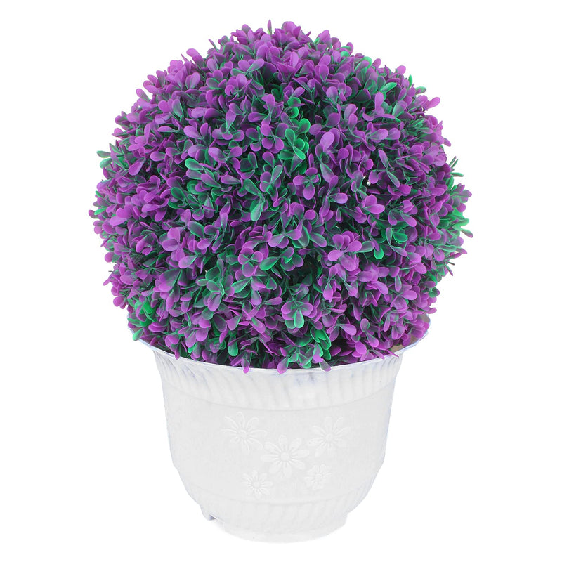 Supermarche Ball Indoor/Outdoor Artificial Plant - Lush 15x15-Inch Green Grass Ball, Unleashing Vibrant Elegance, Pot-Free Delight for All Spaces (Purple)