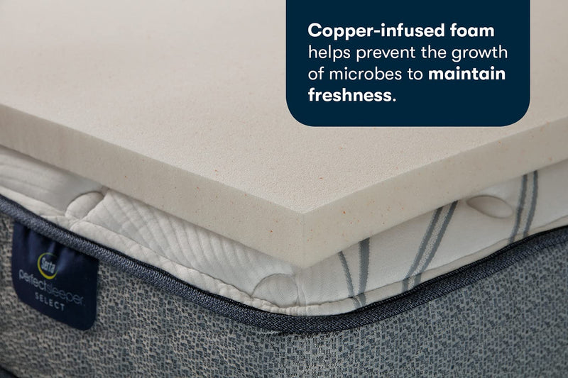 Serta CopperGel Memory Foam Mattress Topper, Full, Copper