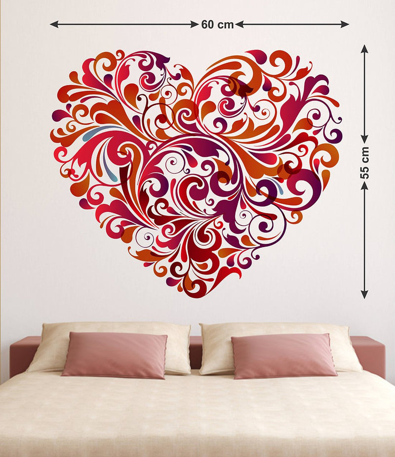 LANSTICK Beautifull RED Heart Wall Sticker