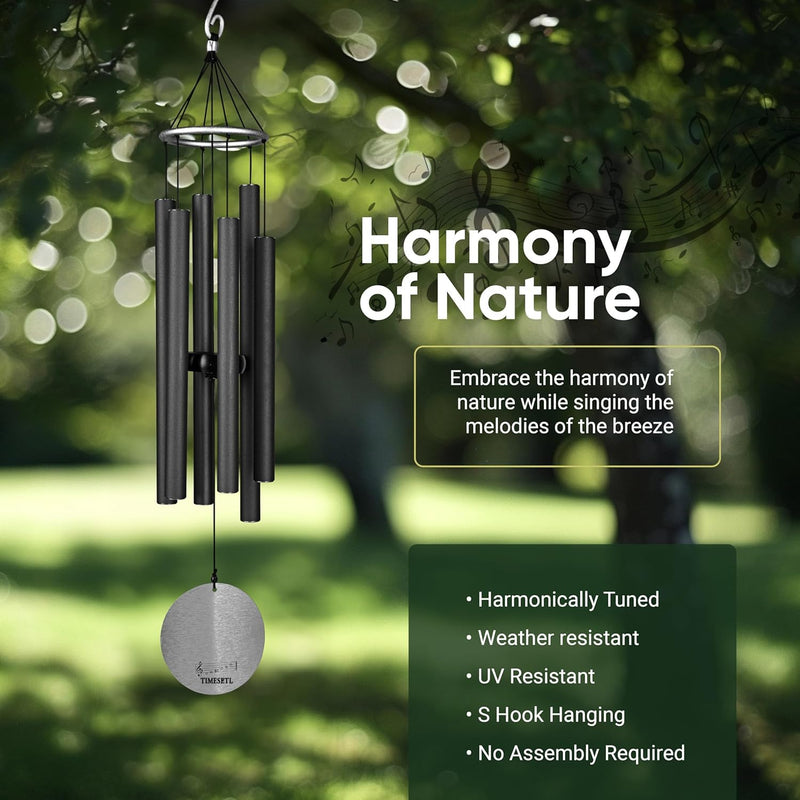 TIMESETL Wind Chimes Outdoor Large Deep Tone,30 Inch Large Wind Chimes for Outside Tuned Relaxing Soothing Low Bass,Memorial Wind Chimes