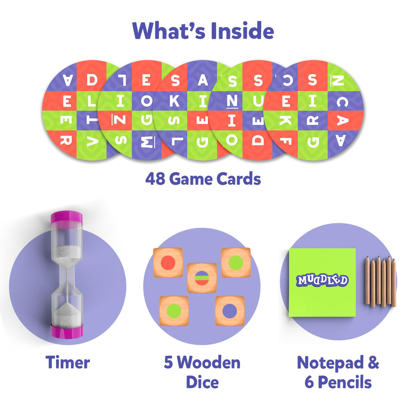 Skillmatics Word Building Game - Muddled, Fast-Paced Word Building Game, Fun for Kids & Families, Gifts for Boys & Girls Ages 8, 9, 10, & Up