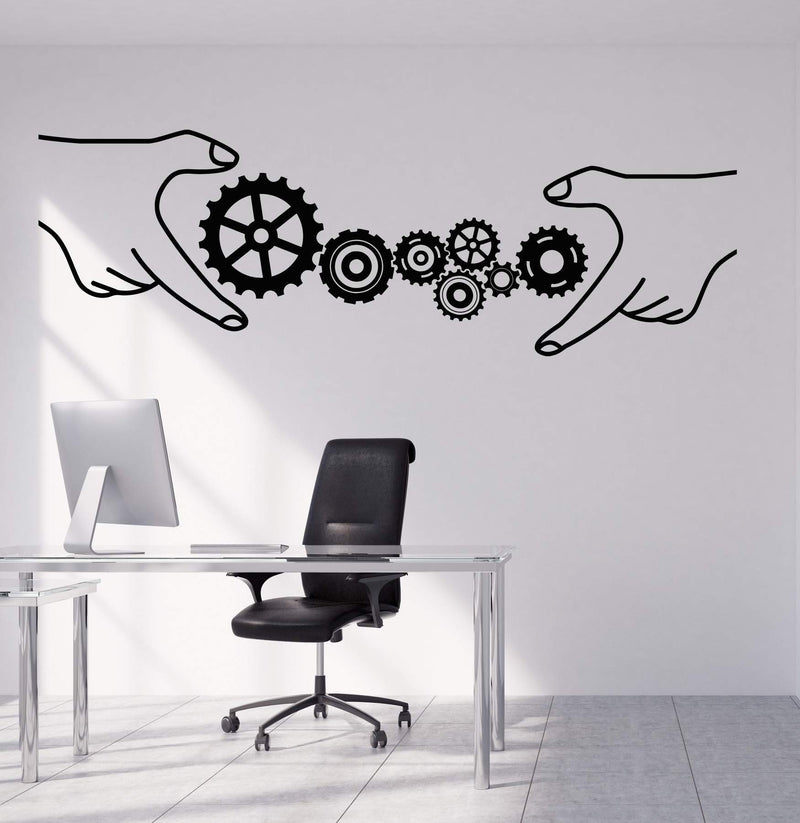 GADGETS WRAP Wall Decal Vinyl Sticker Gear Teamwork for Office Home Wall Decoration