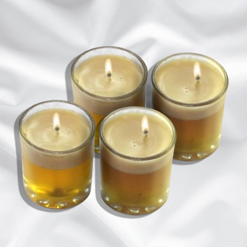 TAHA VENTURES Scented Golden Candles Best for Gifting |Unique Design with 20 Hours Burning time|100 Grams Each Set of 4 (5.8 W* 5.8H cm)