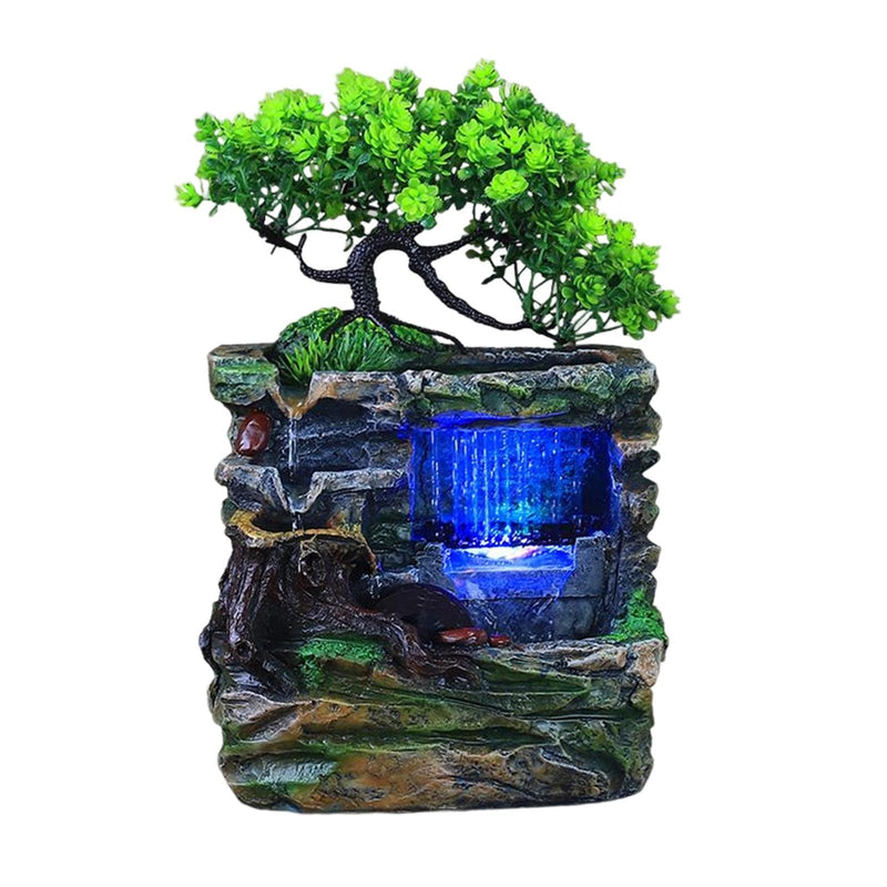 CALANDIS® Indoor Water Fountains Rockery Landscape Desk Waterfall Fountain Decor No Fog | 1 Tabletop Fountain 1 Water Pump