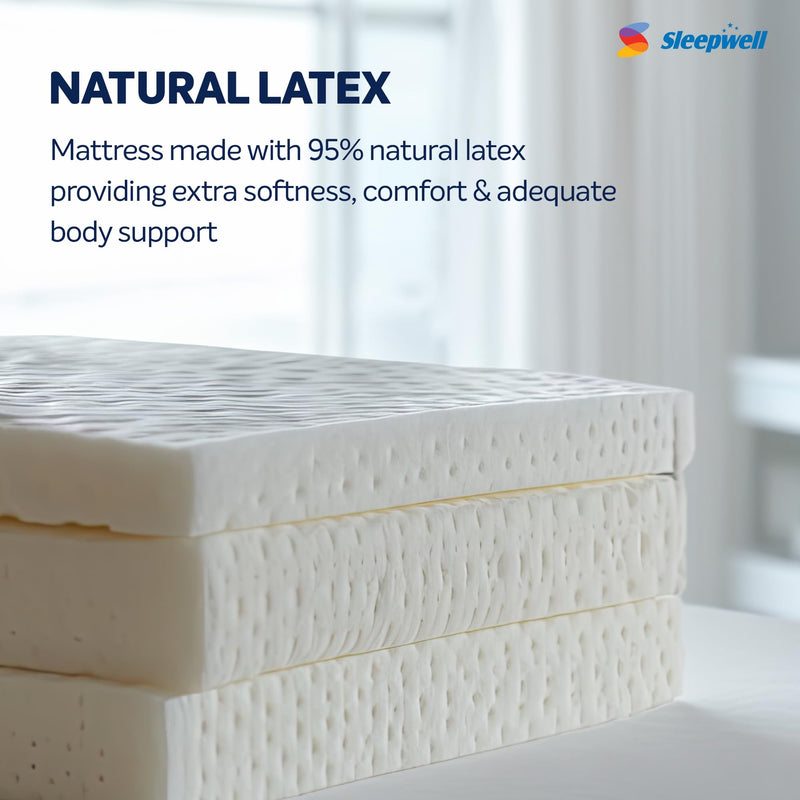 Sleepwell Ortho Pro Latex Mattress | 95% Pure Natural Latex | Spine & Back Support | Acuprofile Technology |Neem Fresche Technology | King Size | 75x72x6 | 10 Yrs Warranty