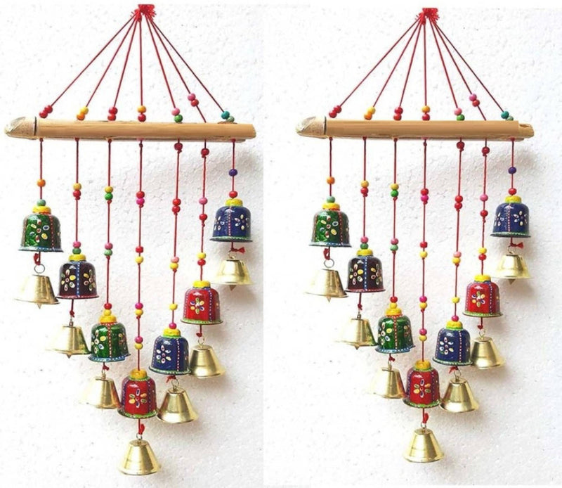 Brothers Creation Handcrafted Rajasthani Bells Design Wall Hanging Decorative wind chimes home Décor