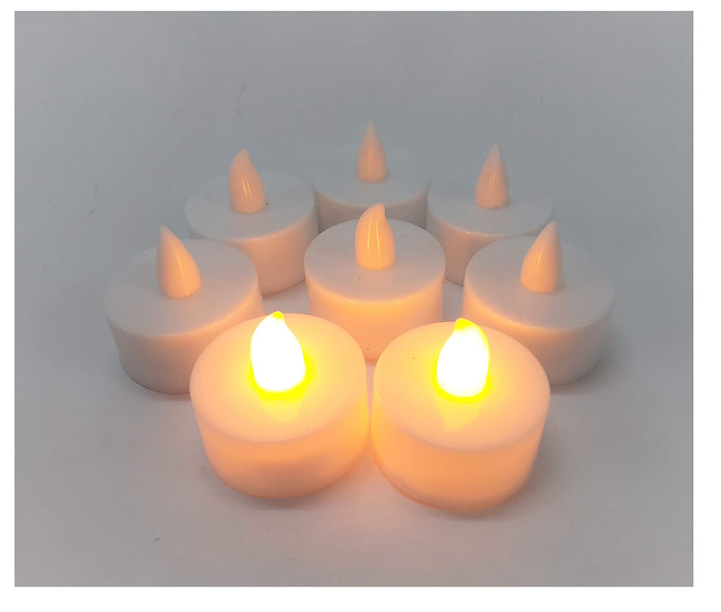 AFTERSTITCH Led Artificial Candles Light Diya for Romantic Dinner Birthday Party Bed Room Home Decoration 24 Decorative Smokeless Flameless Led Lights Diwali Lighting with Battery Height 3.5 Cm