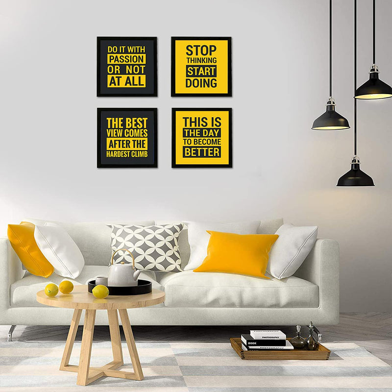 Chaka Chaundh Synthetic Wood Quote Framed Poster, Multicolor, Modern, 23 Cm X 23 Cm X 4 Cm