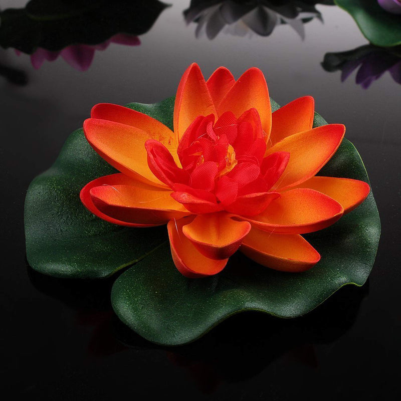 TIED RIBBONS 16 Pcs Artificial Floating Lotus Floating Flowers with Rubber Leaf - (Multi) Artificial Flowers for Water Decoration Urli Aquarium Fountain Home Decor Office Pooja Room Wedding Birthday