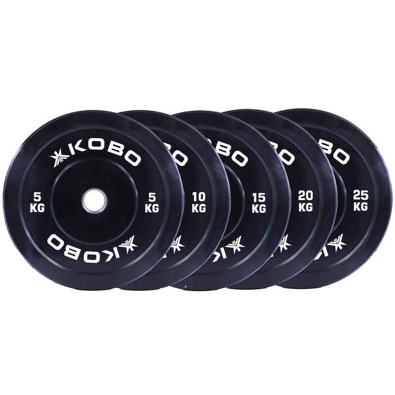 Kobo Bumper Plate/Black Rubber Olympic Weight Plate 15 Kg x 2 = 30 Kg (IMPORTED)