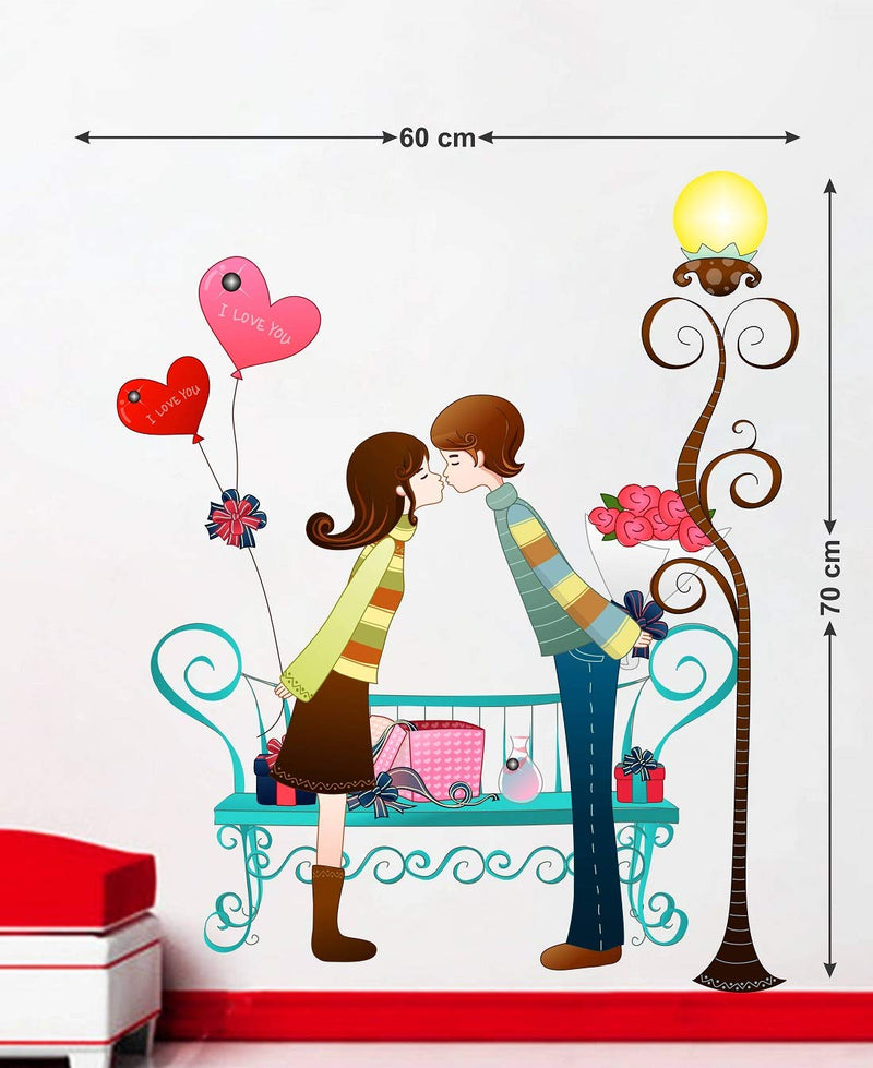 Tuffuk Love Couple Large Vinyl Wallstickers for Home Decorations(60 cm x 70 cm)5TZ059