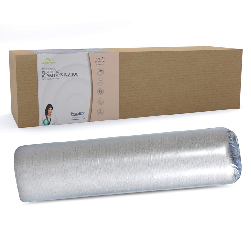 Home Centre Restobox 6 Memory Foam Roll Mattress Queen Size - 150 x 195 cm