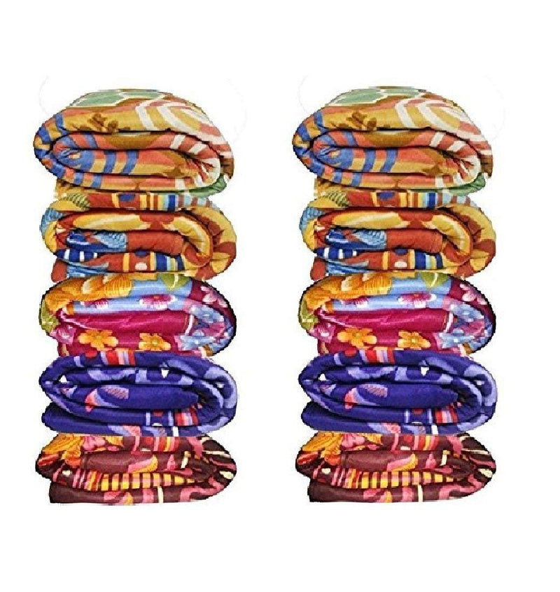 DSquared Fleece Printed Single Bed Blanket Multicolour- Set of 10