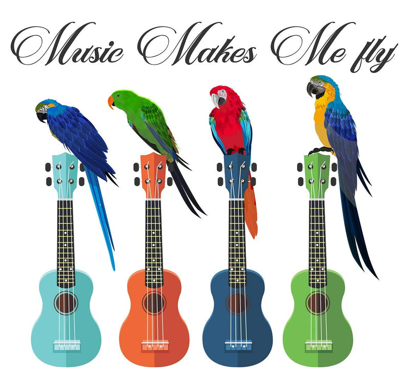 Tuffuk Music Makes Me Fly Large Vinyl Wallstickers for Home Decorations(70 cm x 60 cm)5TZ075