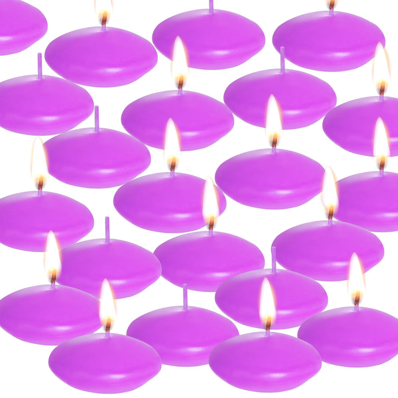 20 Pcs Floating Candles Centerpieces, 1.5 Inch Unscented Floating Candles Small Decoration, Floating Candles Vases for Valentine's Day, Thanksgiving, Wedding, Holiday Home Decor (Purple)