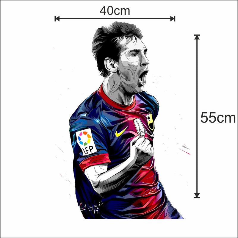 Sticker Yard Messi Cheer up Vinyl Wall Sticker for Living Room/Bedroom/Office and All Decorative Wall Stickers Size 40X55CM