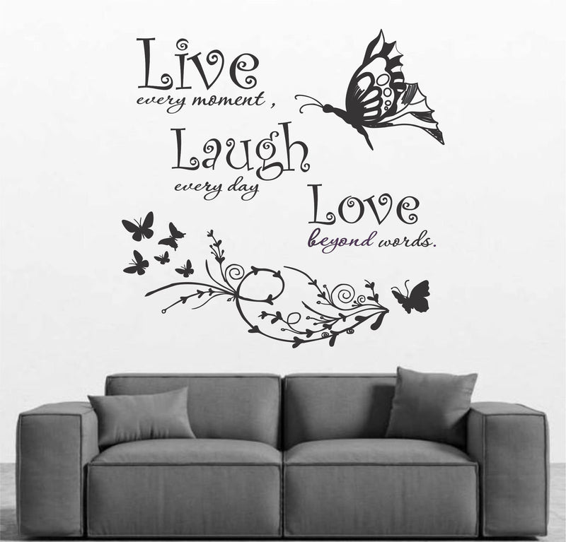 HS DECOR Inspirational Wall Art with Positive Quote PVC Vinyl Black Wall Stickers