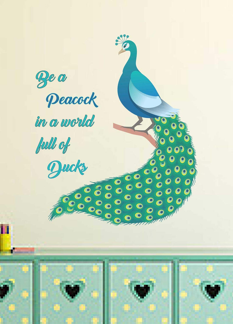 Tuffuk Peacock Large Vinyl Wallstickers for Home Decorations(60 cm x 70 cm)5TZ036