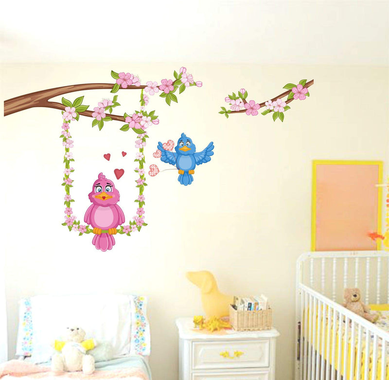 Sticker Yard Vinyl Birds People Wall Sticker, 41.73 x 0.39 x 24.8 Inches, Multicolour